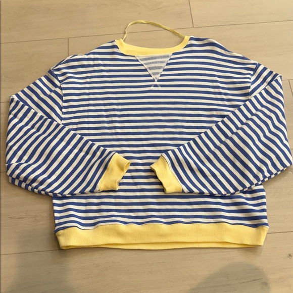 We The Free Sweaters - We the Free Striped Blue and Yellow Sweatshirt SZ XS